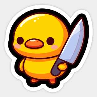 Cute little duck killer Sticker